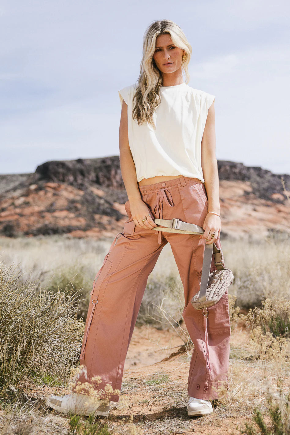 Mauve Cargo Pants Z224