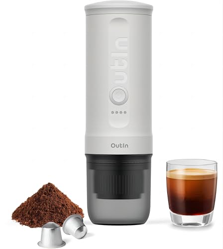 Portable Electric Espresso Machine, Travel Coffee Maker, Self-Heating with USB-C, 12V, with Ground Coffee & NS Capsule F433892