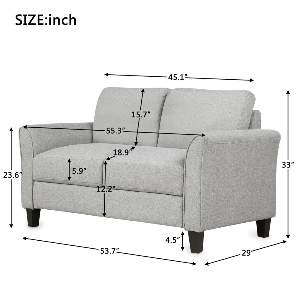 Light Gray Loveseat Sofa M188