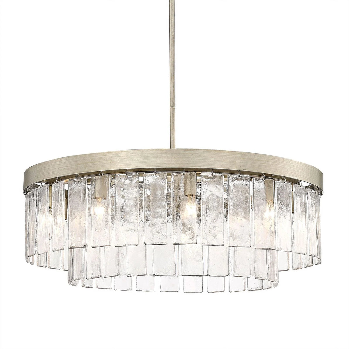 9-Light Chandelier with Hammered Water Glass X970