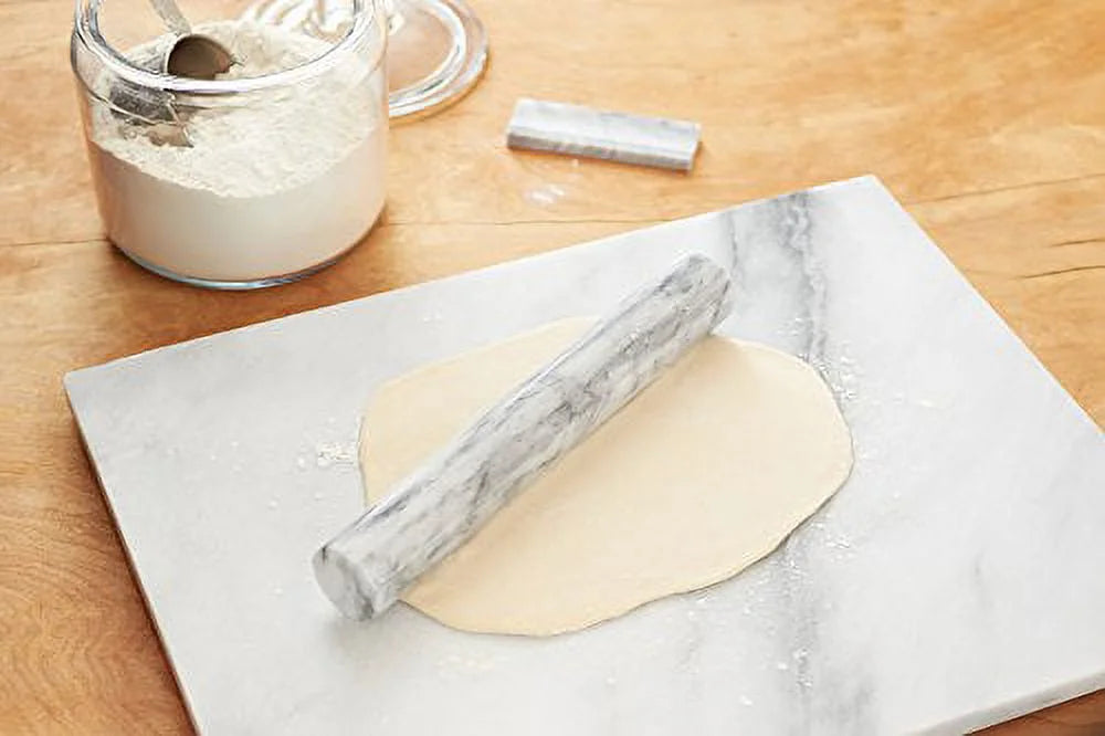 White Marble French Rolling Pin with Base E606822