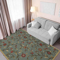 5x7 Seafoam Green Non-Slip Rubberback Traditional Area Rug G7260