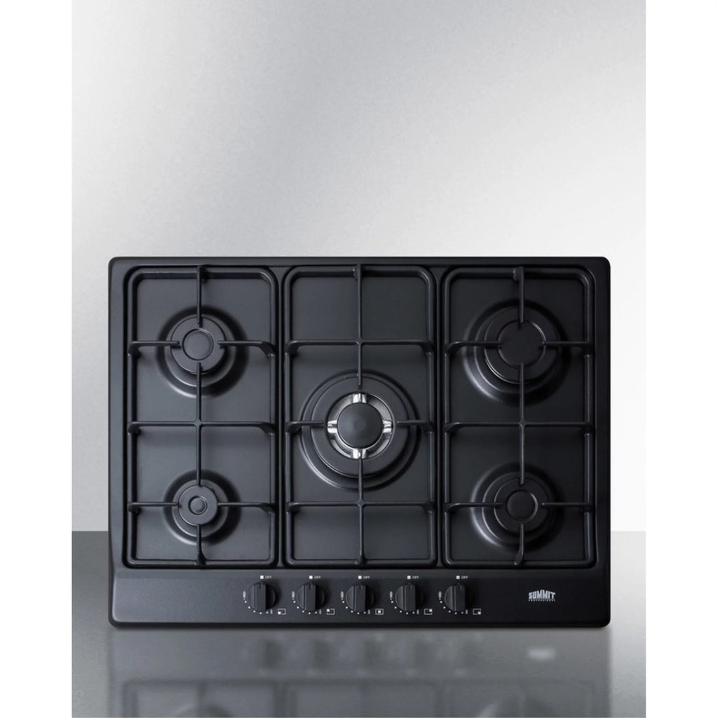 Black 5 Burner Gas Cooktop with Cast Iron Grates X286499