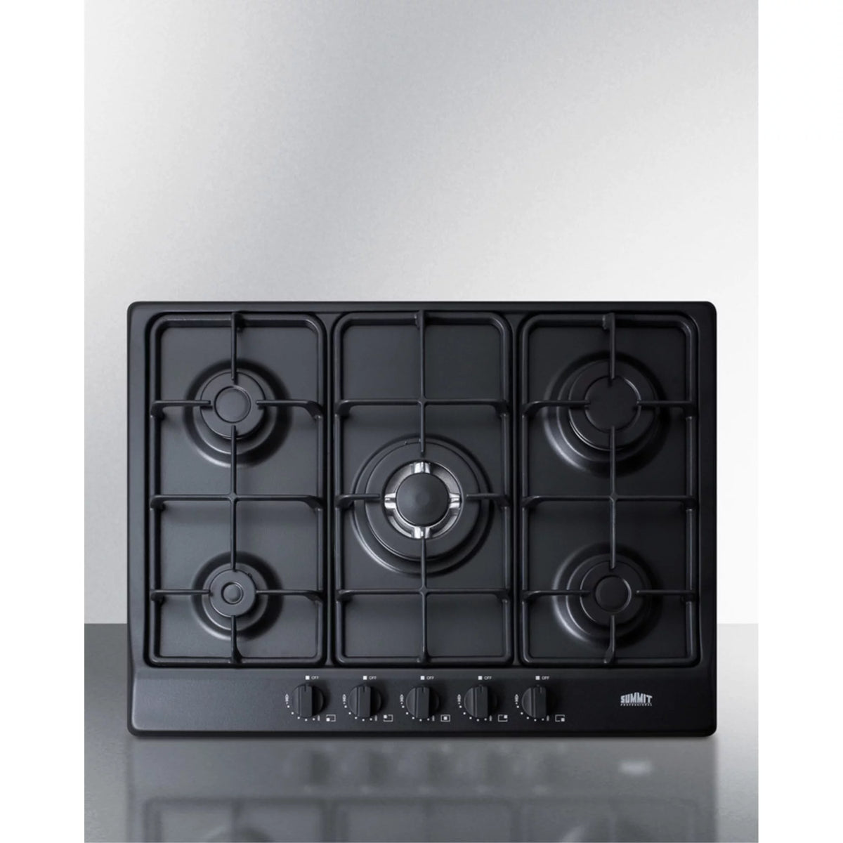 Black 5 Burner Gas Cooktop with Cast Iron Grates X286499