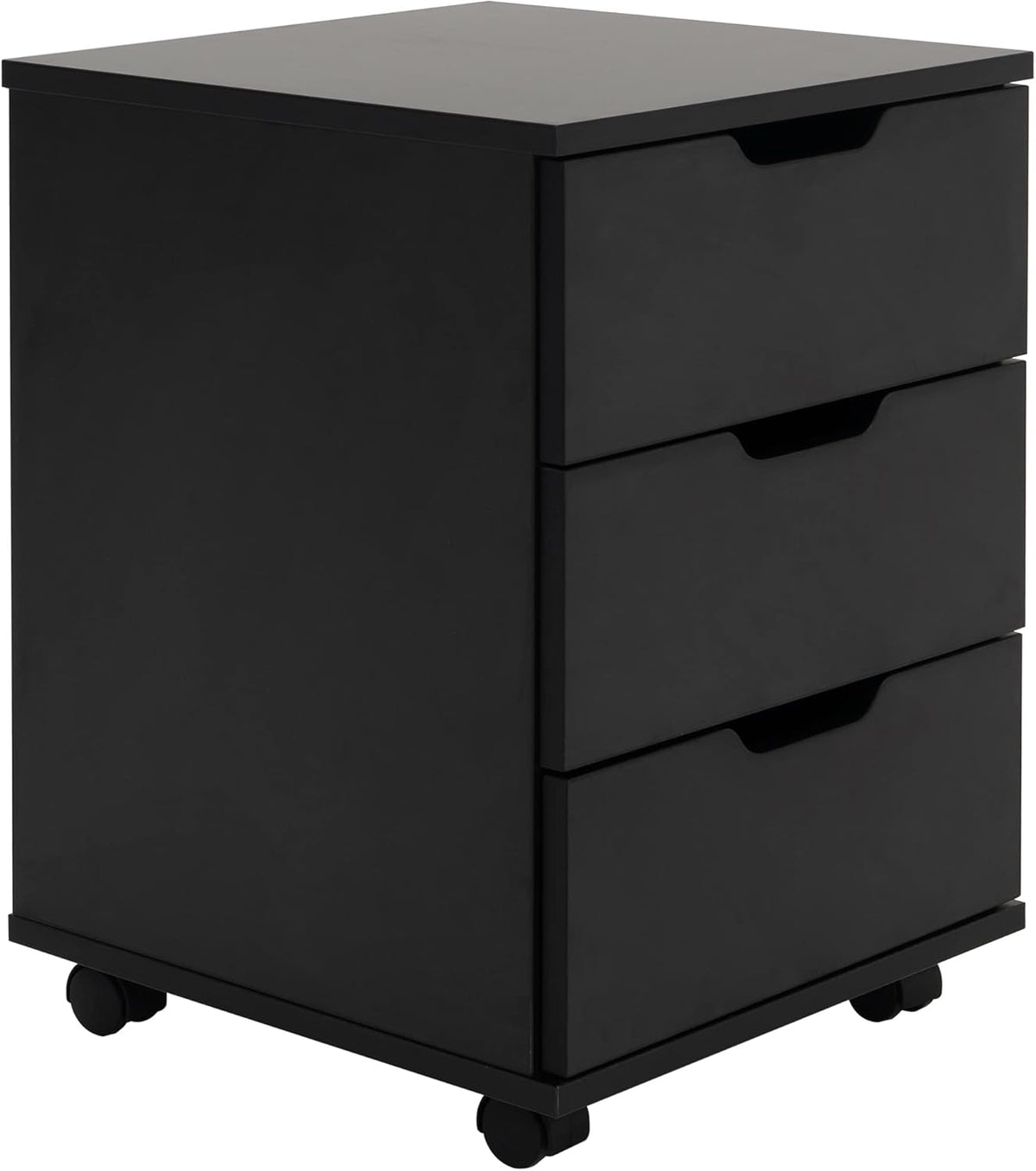 White 3-Drawer Rolling Wood Mobile File Cabinet with Casters K6570