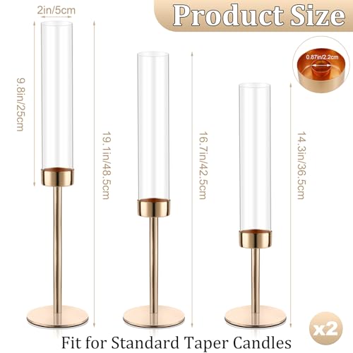 Black Set of 6 Glass Taper Candle Holders F333796