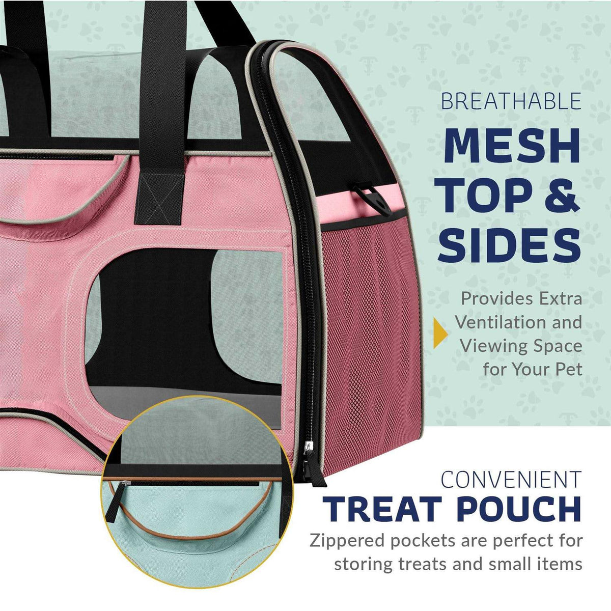 Pet Carrier with Removable Wheels and Double Telescopic Handle D8188