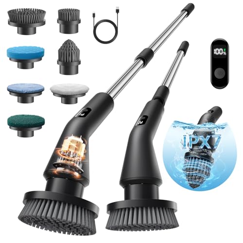 Cordless Electric Spin Scrubber with 7 Brush Heads G8210