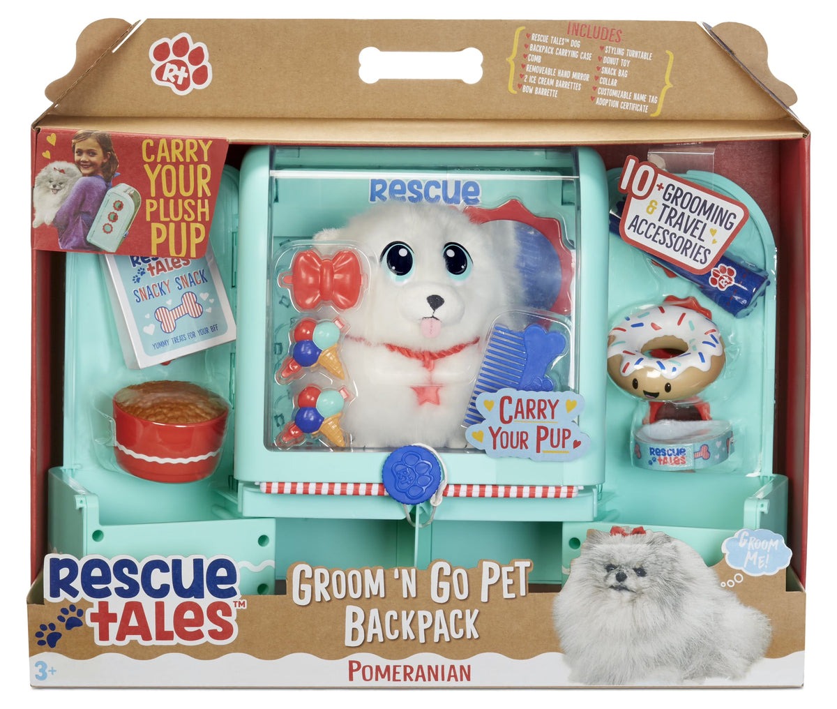 Pet Backpack with Plush Stuffed Toy Animal Playset, 9+ Accessories P29252