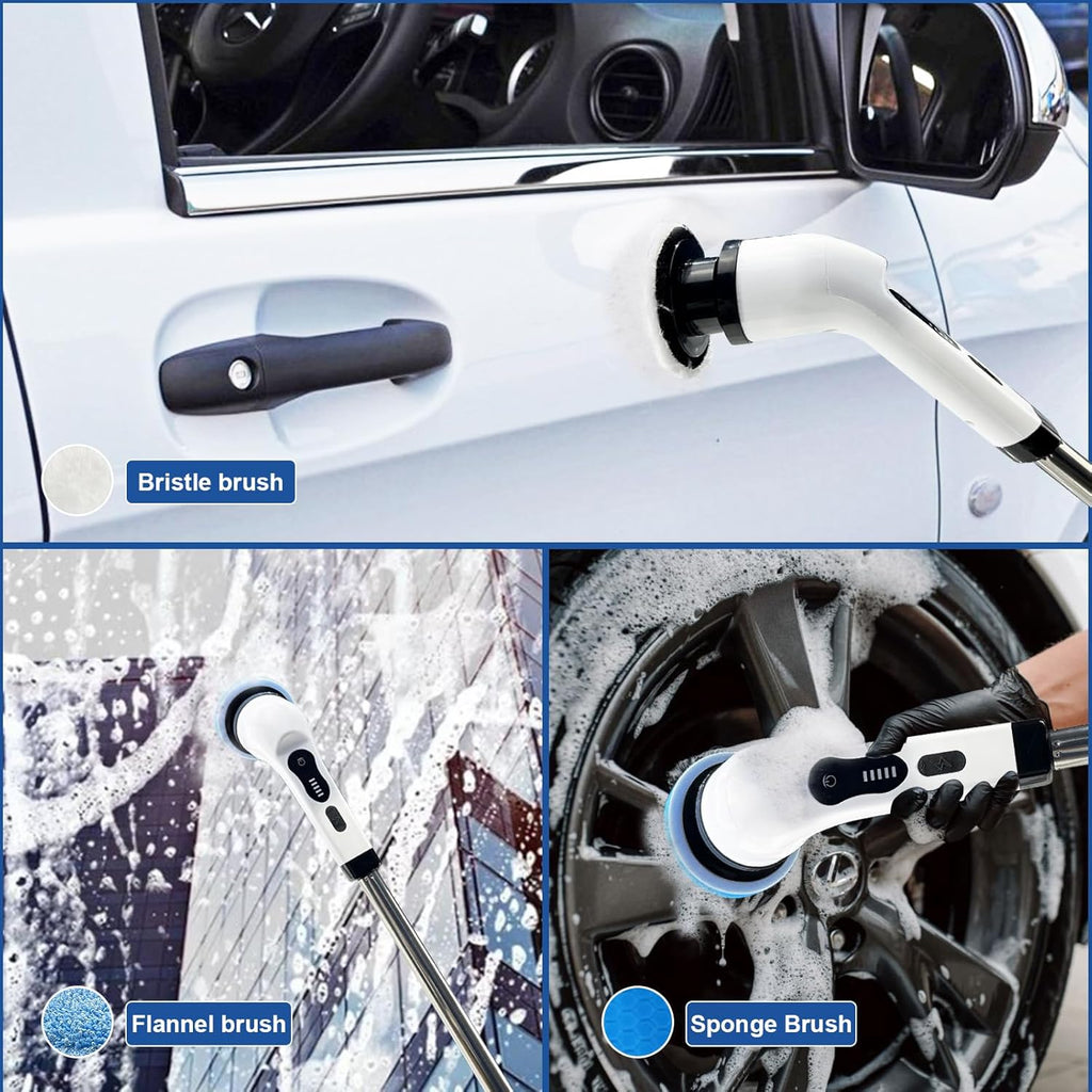 Cordless Electric Scrubber with 8 Replaceable Brush Heads C795932