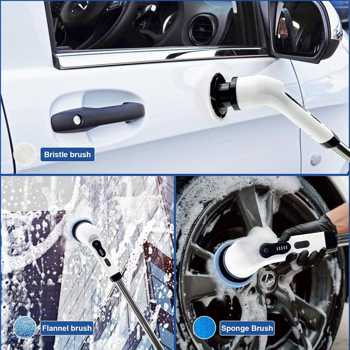 Cordless Electric Scrubber with 8 Replaceable Brush Heads C795932