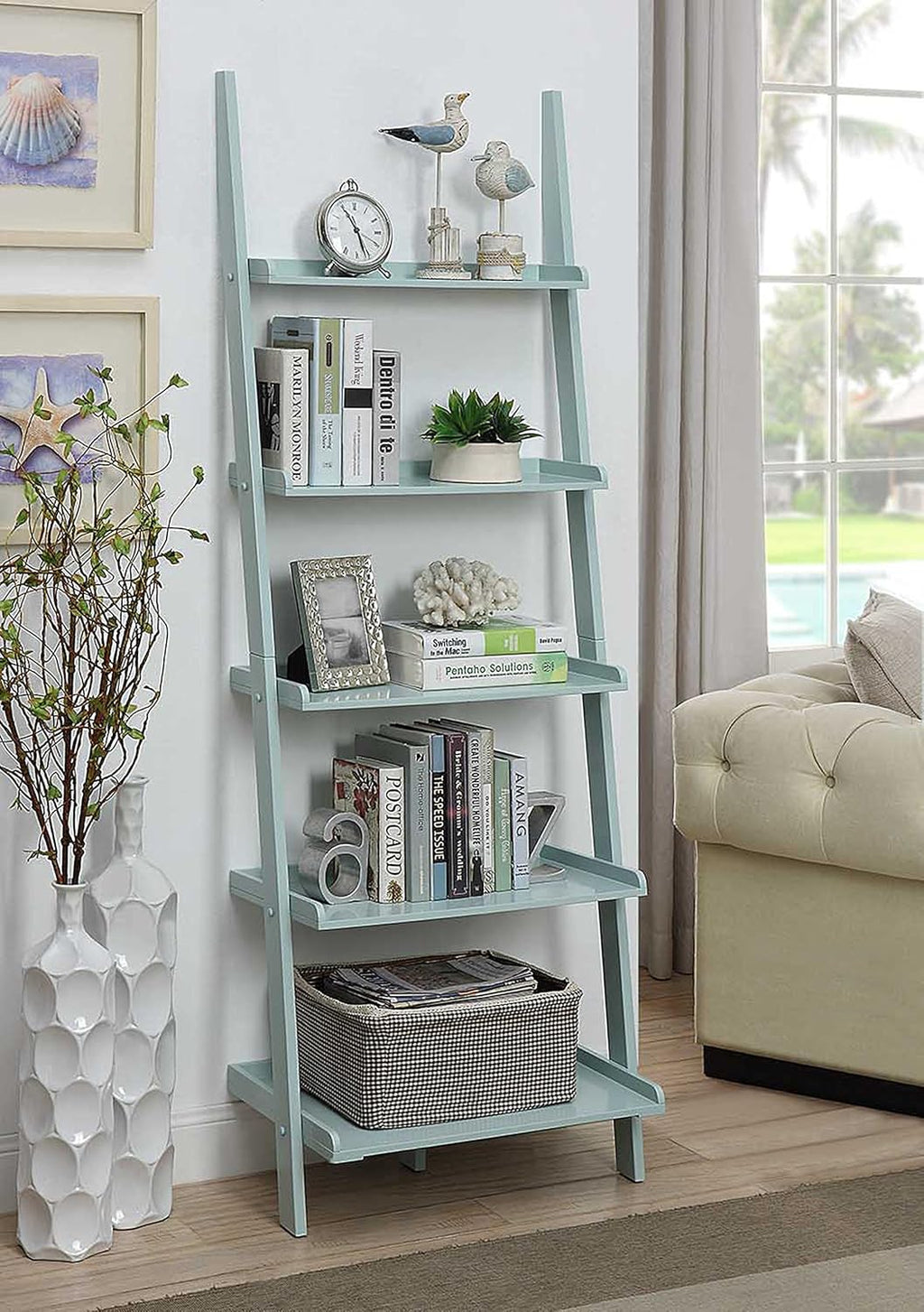 Espresso Bookshelf Ladder Z774