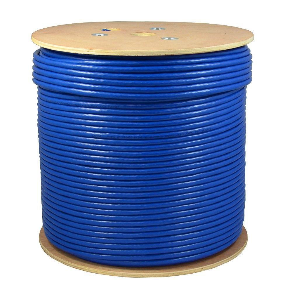 1000ft CAT6A S/FTP in-Wall CMR Rated Bare Copper Solid 23AWG Conductor 550Mhz Ethernet Wire F506