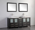 72 in. Double Sink Vanity Cabinet with Ceramic Vessel Sink & Mirror Q697926