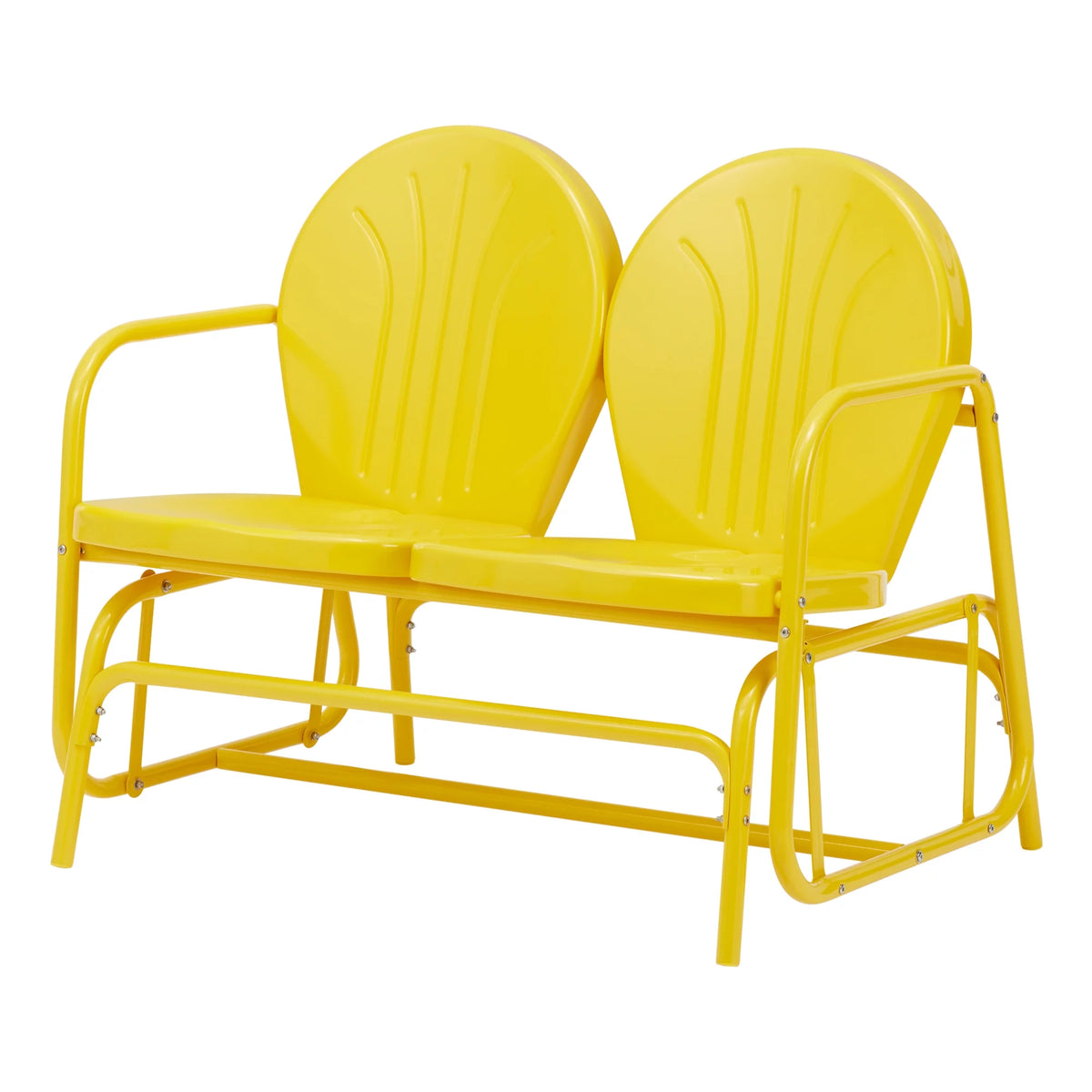 Retro Red Outdoor Steel Glider Loveseat R799
