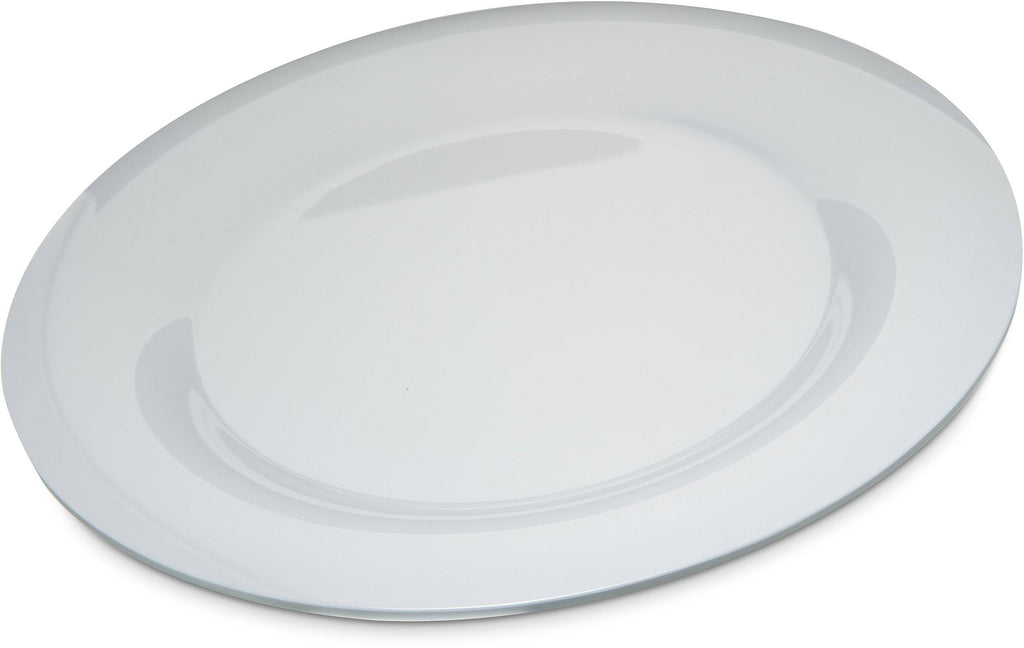 White Wide Rim Melamine Plate - 12/Case S46685