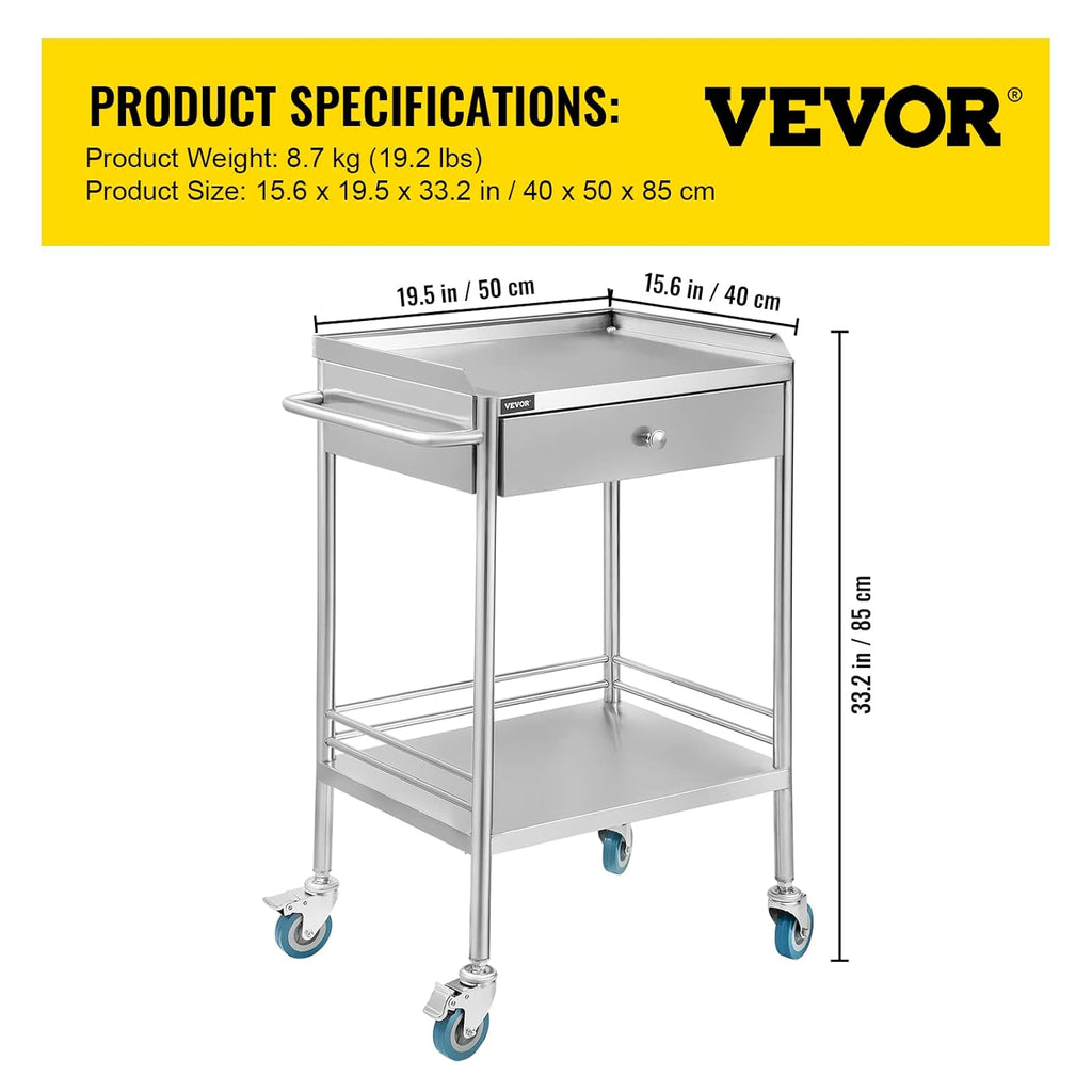 Stainless Steel Utility Cart with Wheels C333