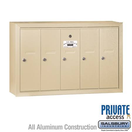 Vertical Mailbox, 5 Doors, Bronze N606934