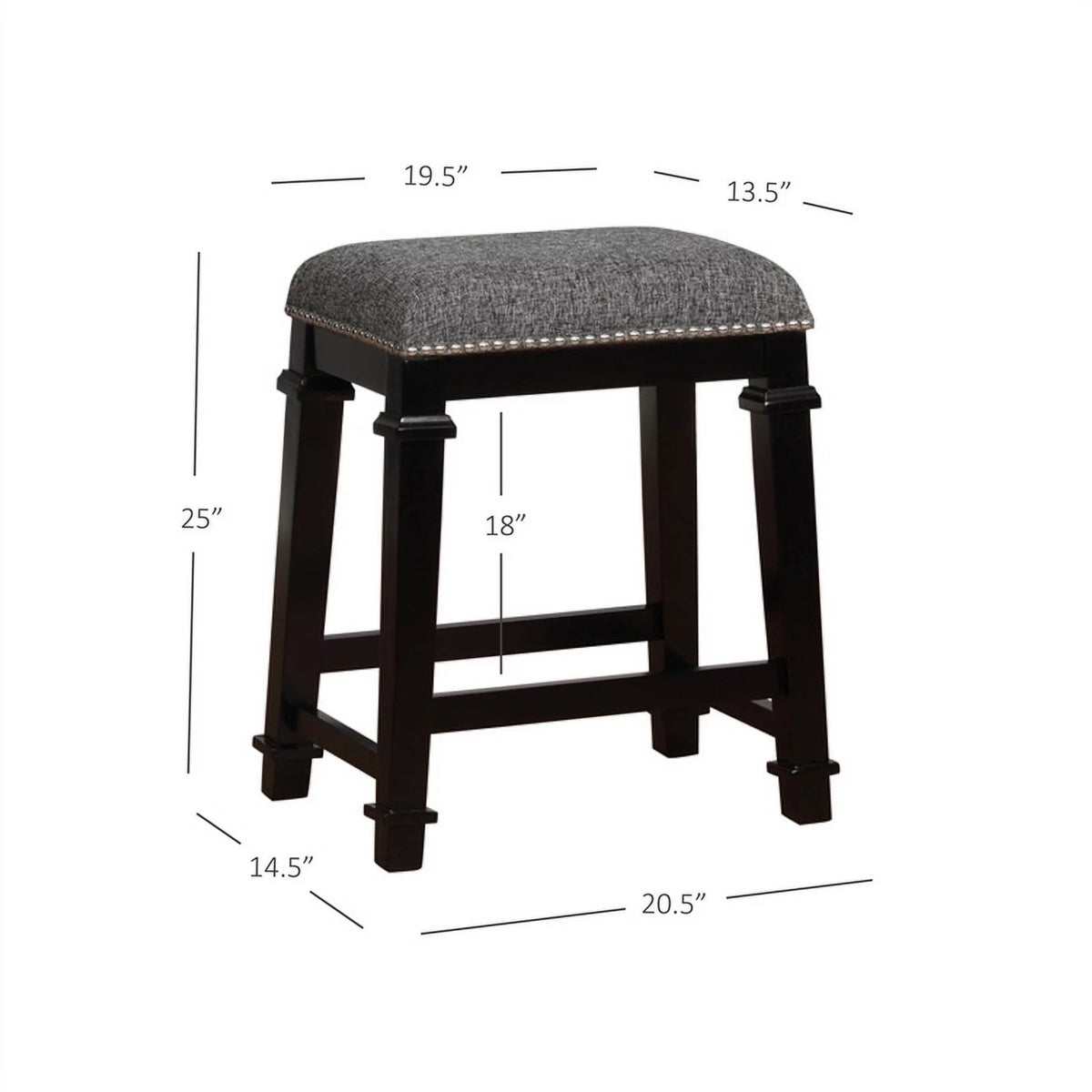 Black Wood Backless Counter Stool P463797