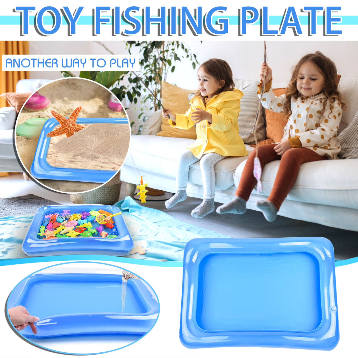 Inflatable Sand Table Toy Sand Fishing Tray T24782
