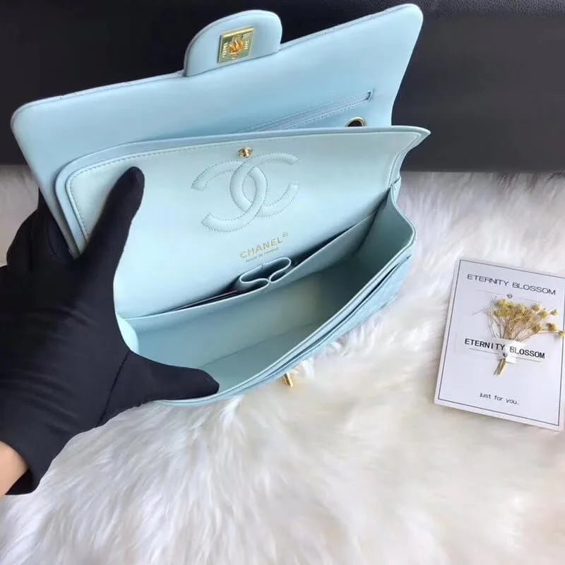 Tiffany Blue Lambskin Leather Flap Bag P5909