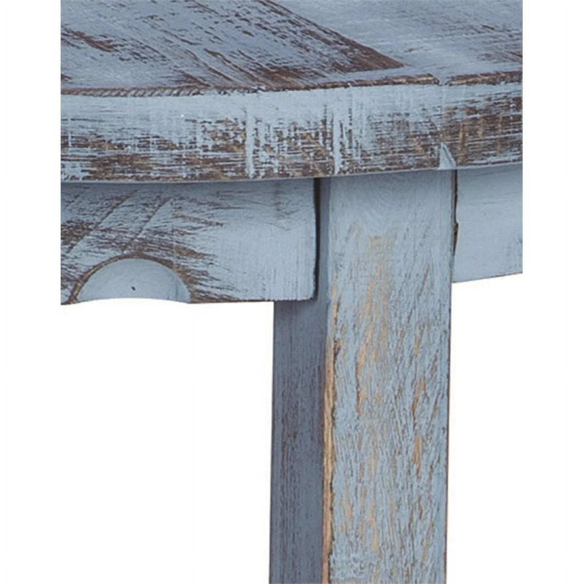Round End Table in Blue Antique Finish Set of 2 K42940