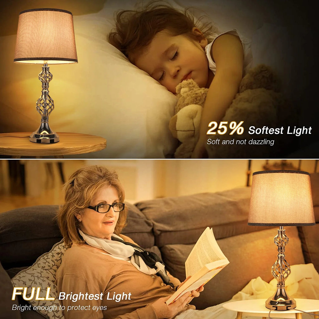 Gray Set of 2 Touch Control Dimmable Table Lamps Q532511