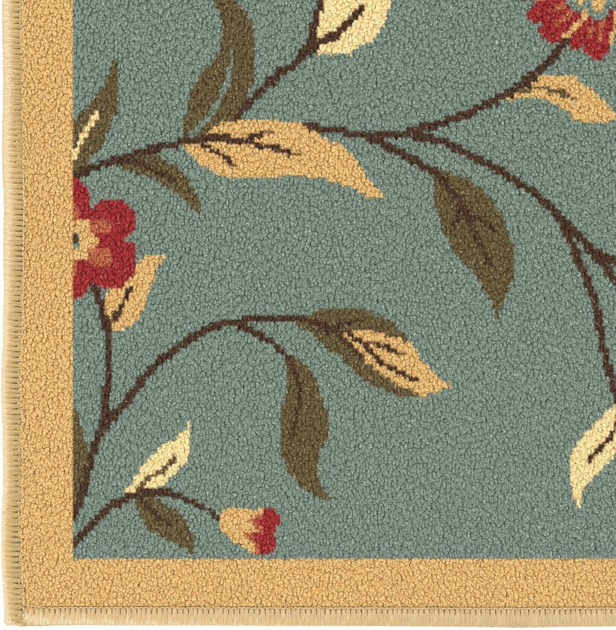 5x7 Seafoam Green Non-Slip Rubberback Traditional Area Rug G7260