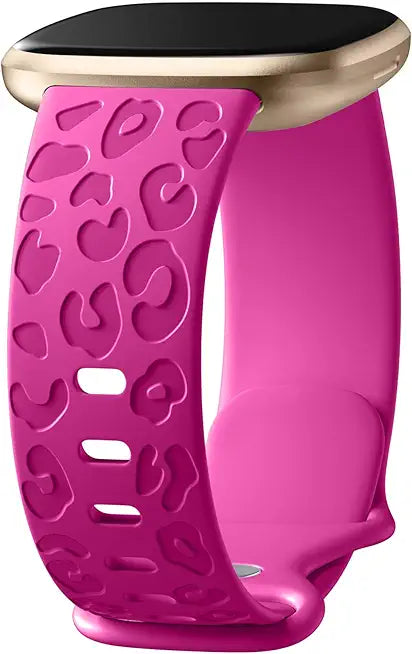 Leopard Engraved Silicone Bands Compatible with Fitbit Versa 4 Y720472
