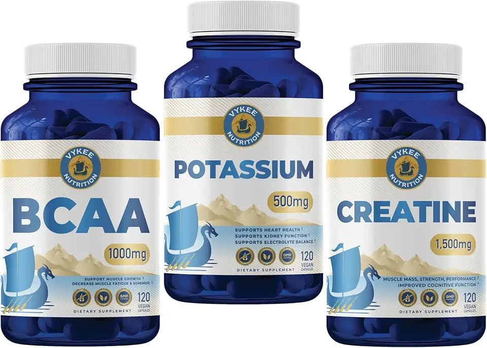 Creatine Monohydrate BCAA Potassium Citrate 3-Pack Vegan Non-GMO P680597