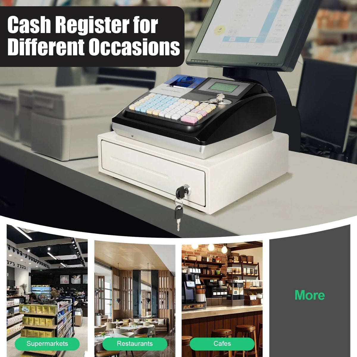 Electronic Cash Register POS System 48 Key I461108