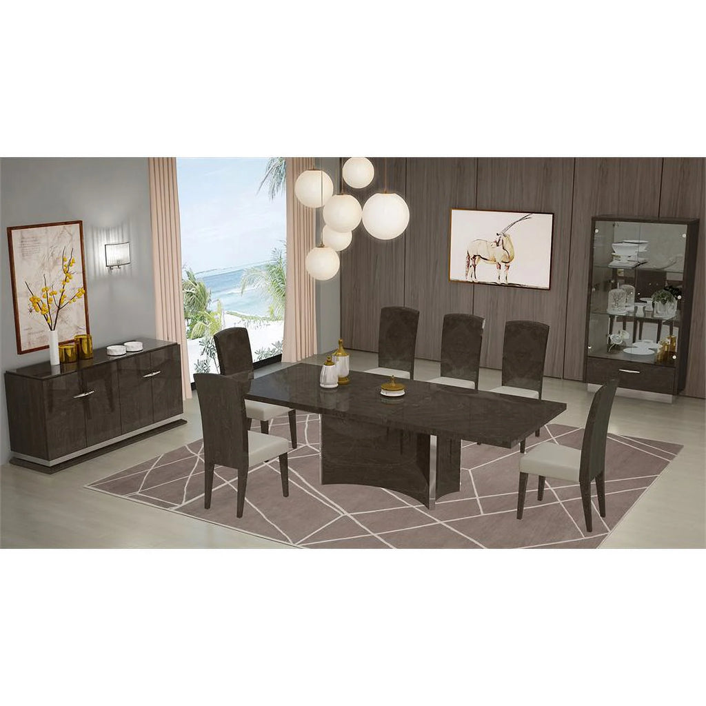 43.5" High Gloss Gray Lacquer Wood Dining Chair P596004