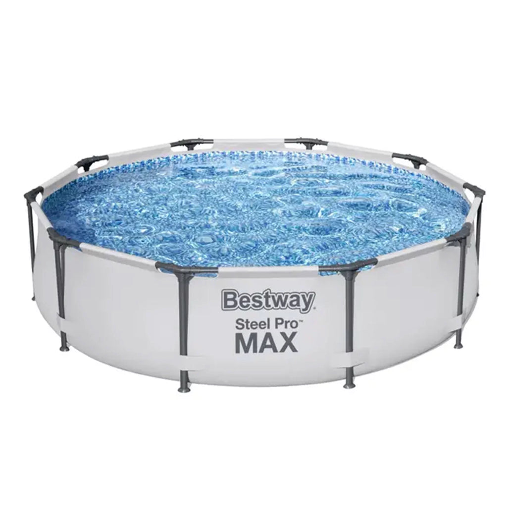 10'x30 Round Metal Frame Above Ground Swimming Pool with Pump K769916