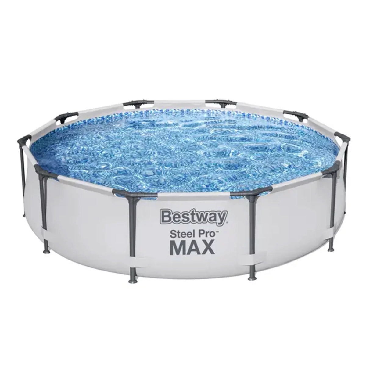 10'x30 Round Metal Frame Above Ground Swimming Pool with Pump K769916