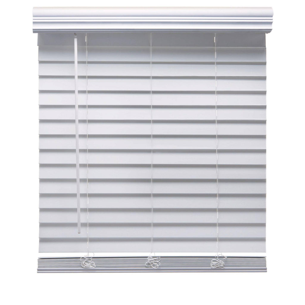 White Faux Wood Cordless Blinds N25248