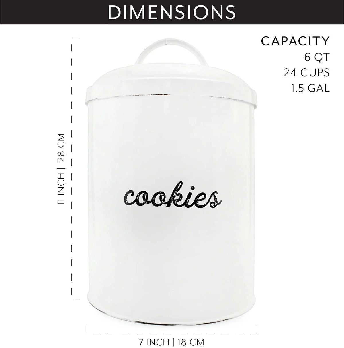 White Enamelware Cookie Jar S7660
