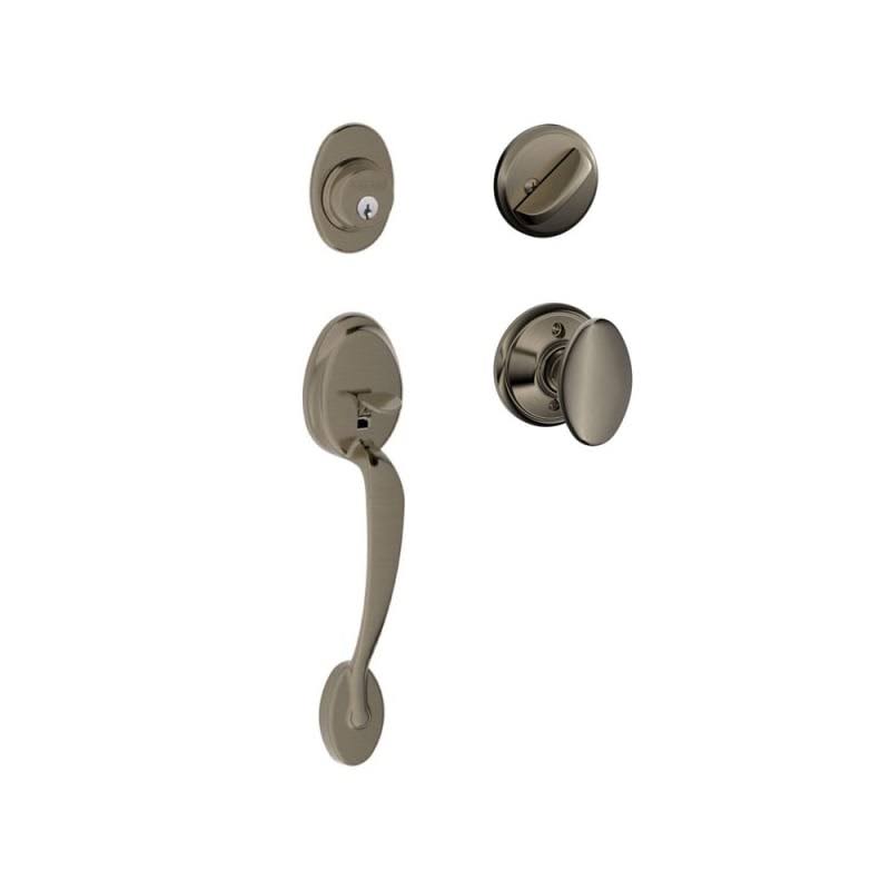 Antique Pewter Handleset with Interior Knob F571