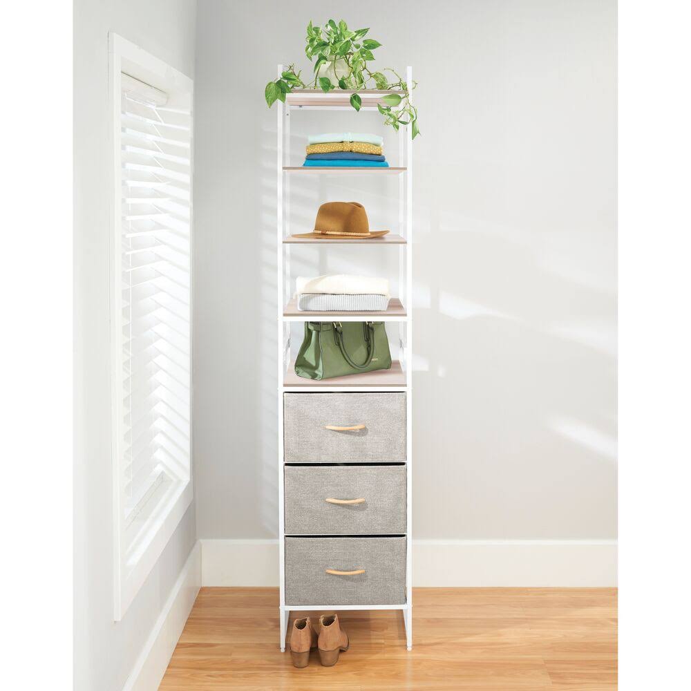 Natural Tall Vertical Fabric Dresser, 3-Drawer I912