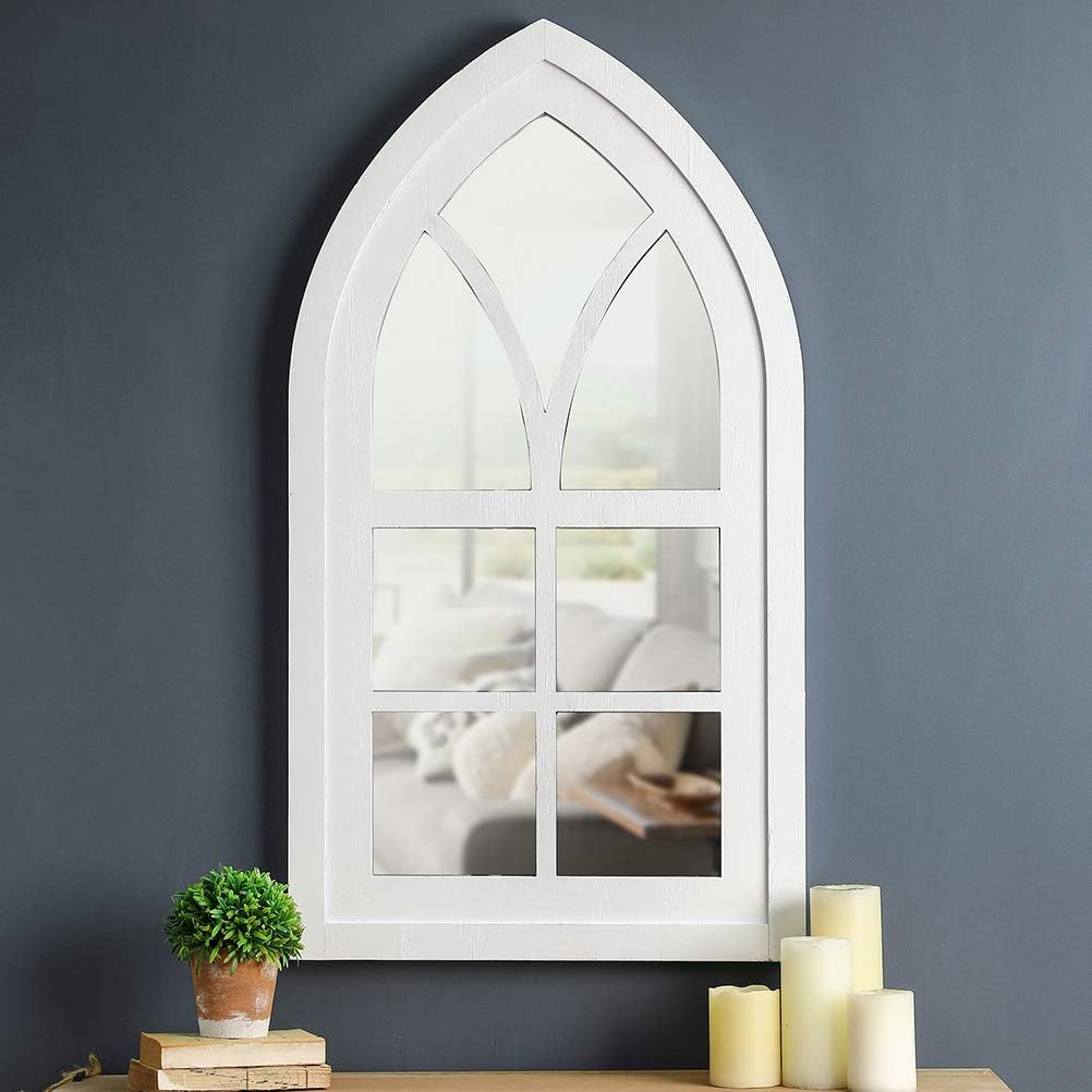 40 H Arched Windowpane Wall Mirror M764