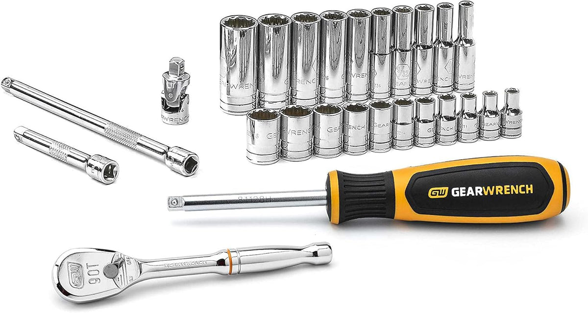 26 Pc. 1/4" Drive 12 Pt. Standard Mechanics Tool Set, SAE I751889