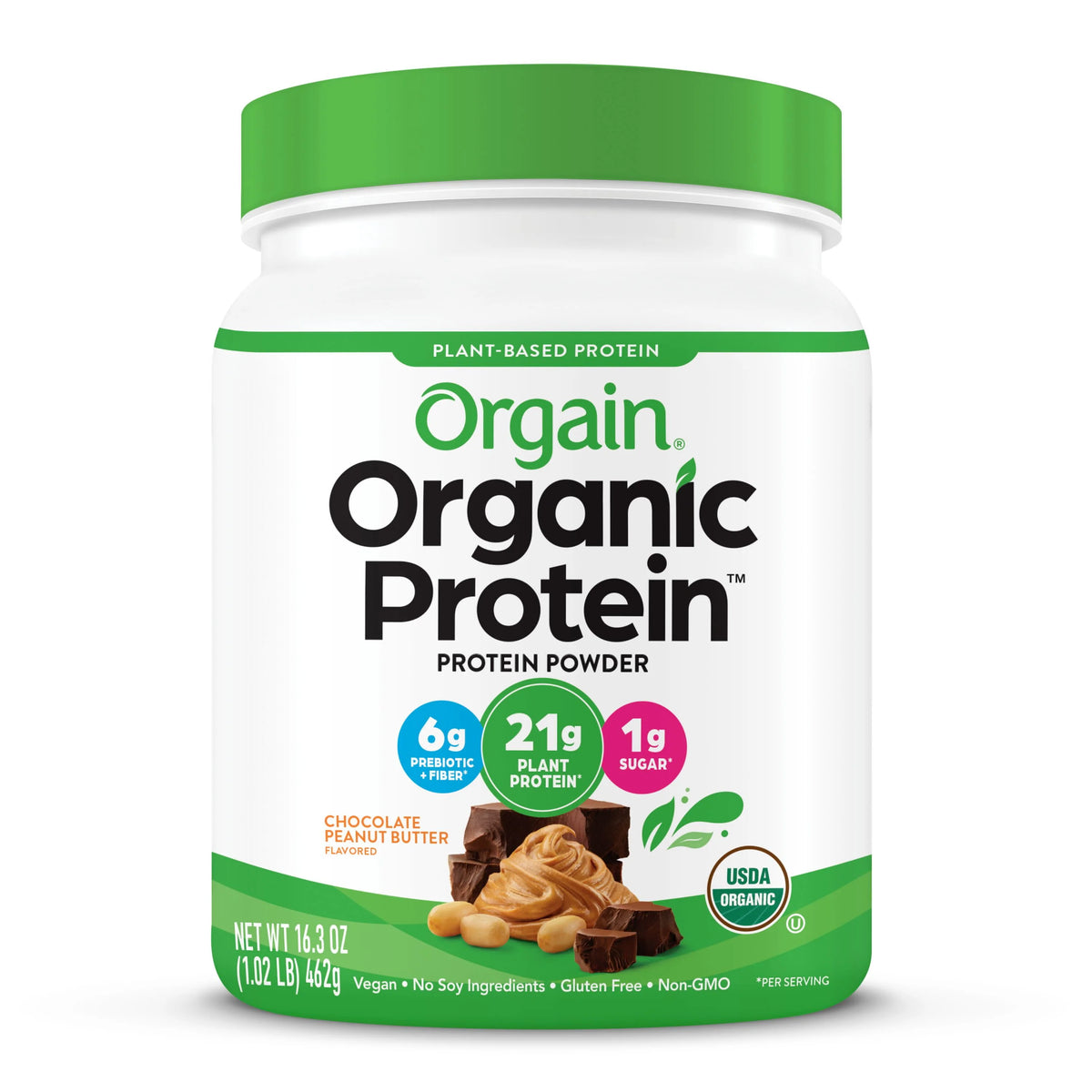 Organic Vegan 21g Protein Powder Chocolate Peanut Butter 1.02lb T210