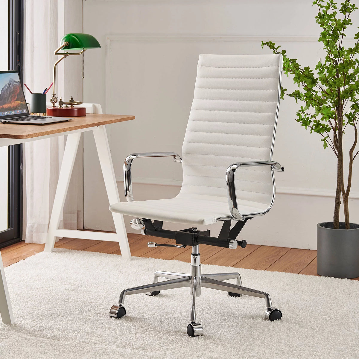 Black Adjustable Vegan Leather Executive Office Chair E60495