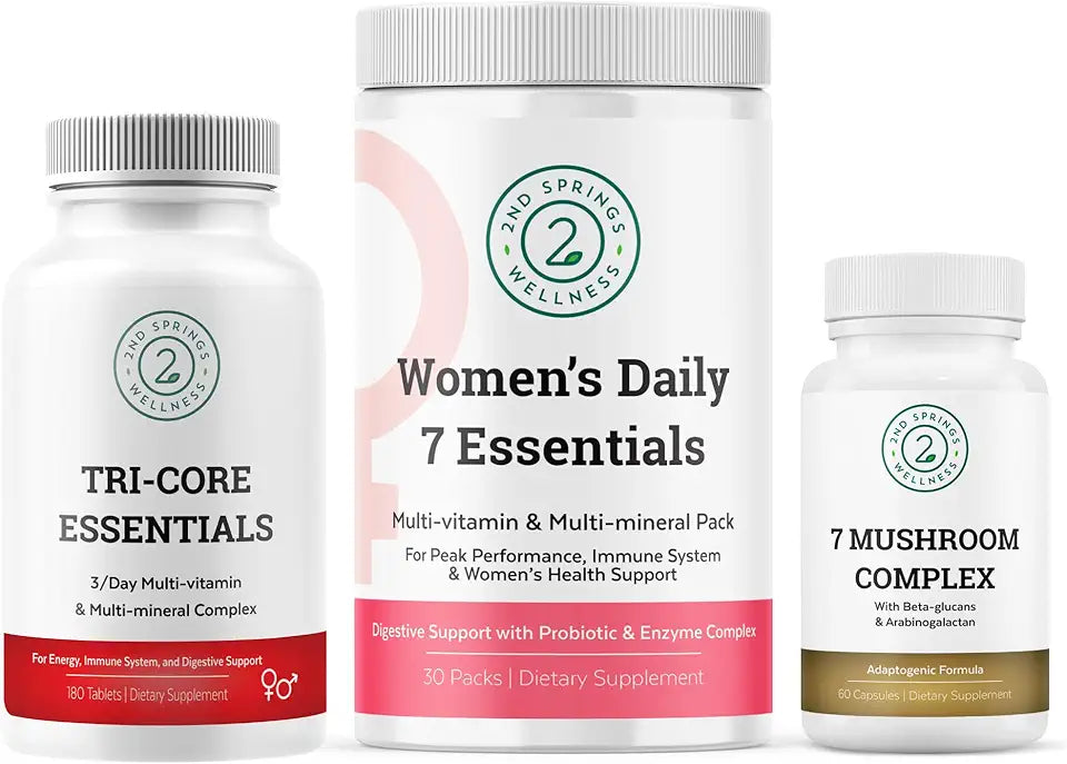 Organic Mushroom Complex + Women's Daily Essentials + Tri-Core Essentials Bundle V705976