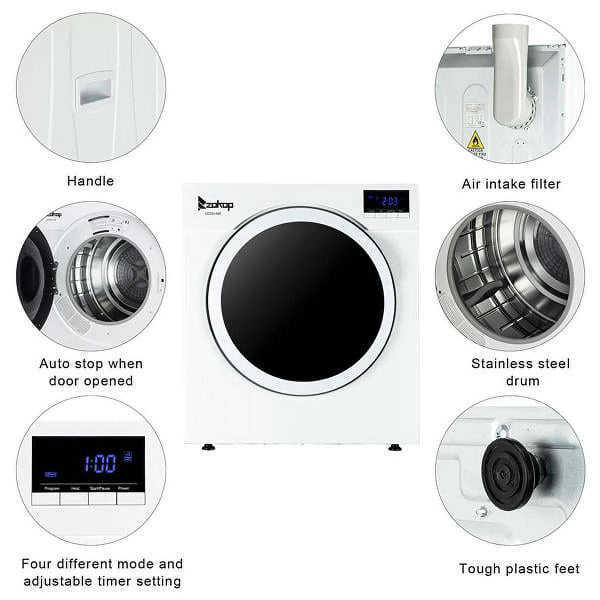 13.2lbs Drum Dryer with LED Display Z56885