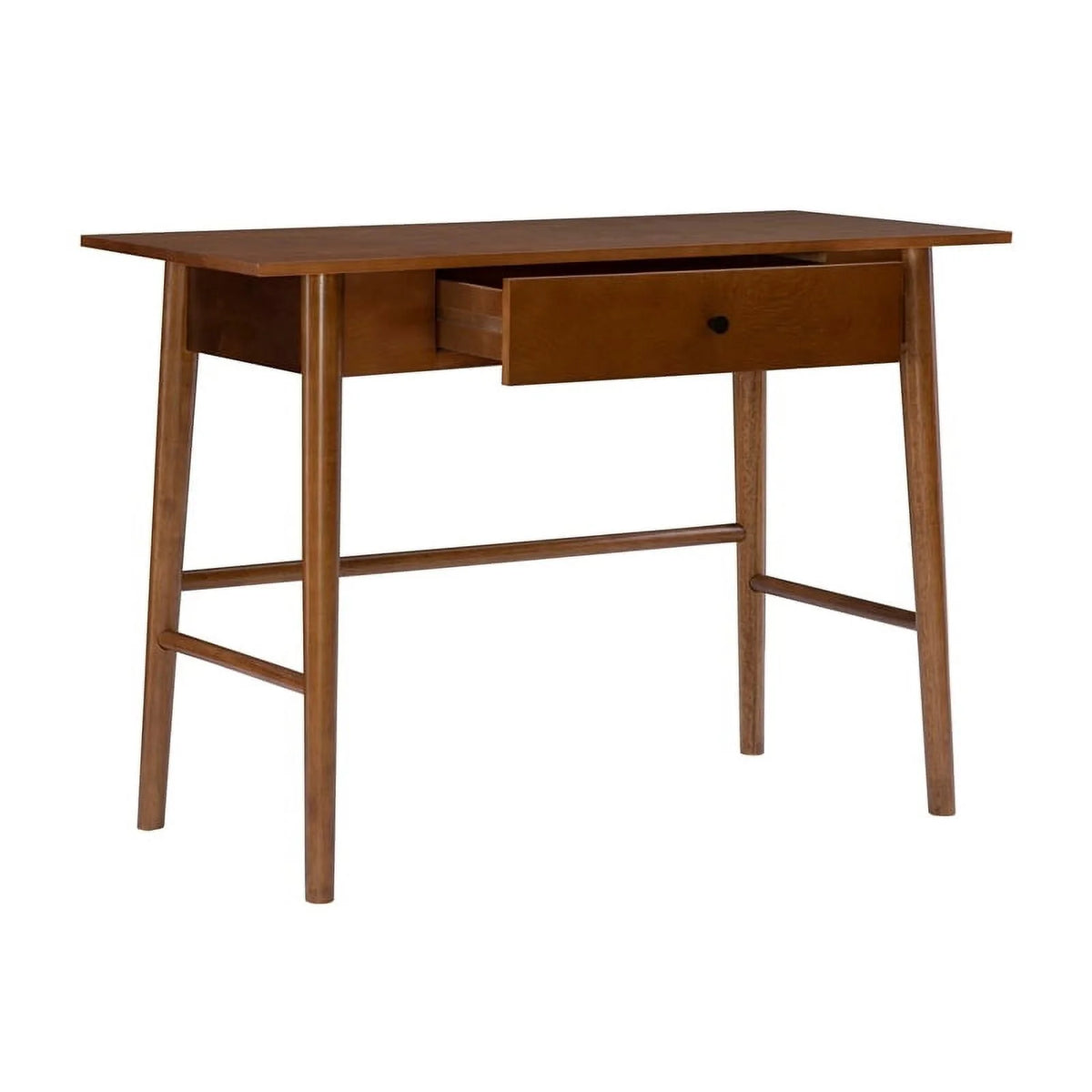 Mid-Century Wood/Metal Office Desk in Walnut Brown J641