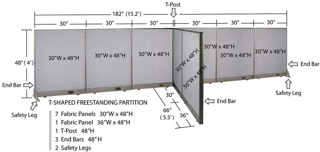 T-Shaped Freestanding Room Divider O406944