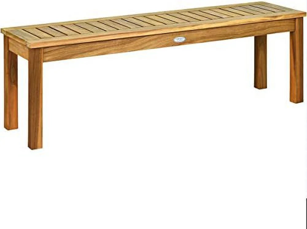 52 Inches Acacia Wood Backless Dining Bench with Slatted Seat G4802