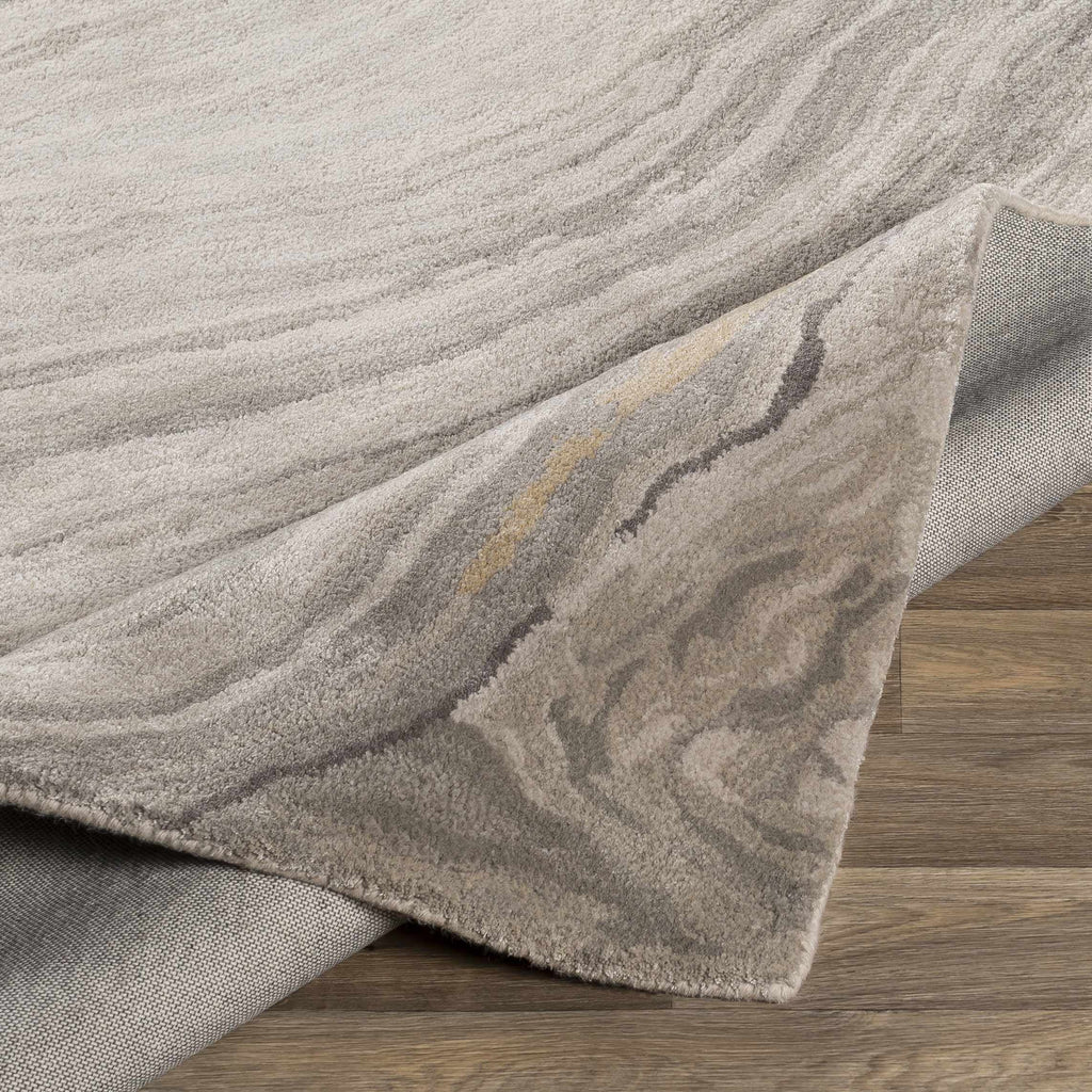 Gray Brown Round Area Rug U2155