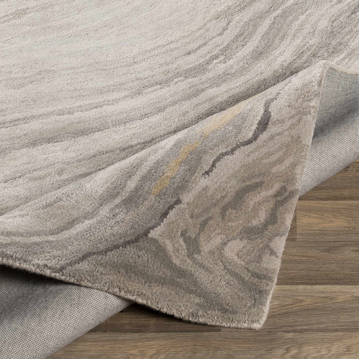 Gray Brown Round Area Rug U2155