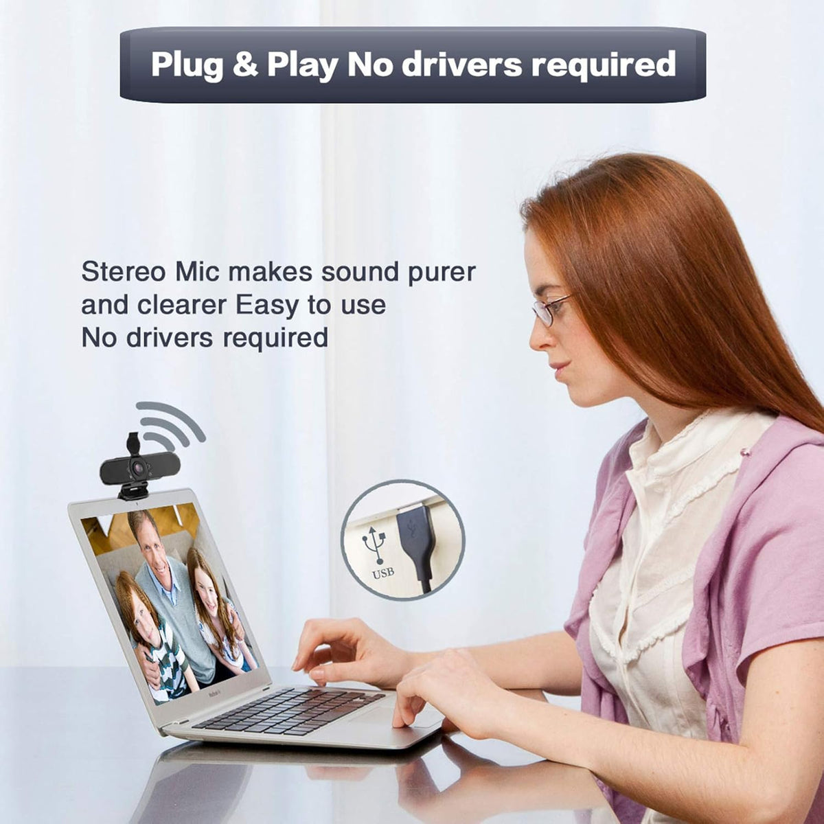 1080p HD USB Webcam with Microphone A290532